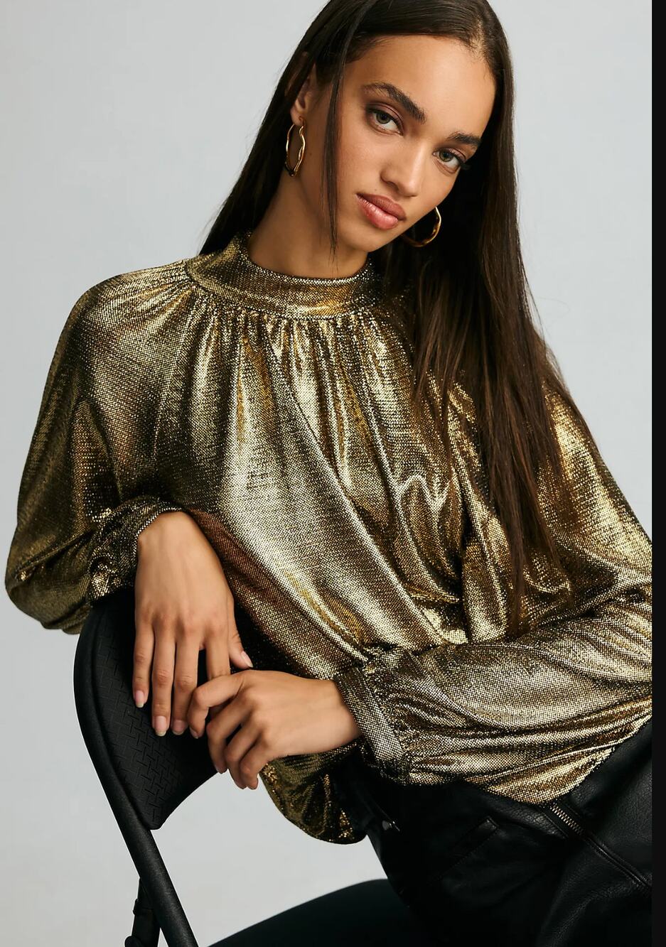 Current Air High-Neck Shine Blouse - New Medium